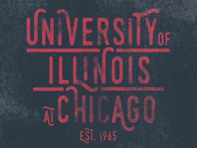UIC Badge 1965 athletic badge chicago illinois print school uic university vintage