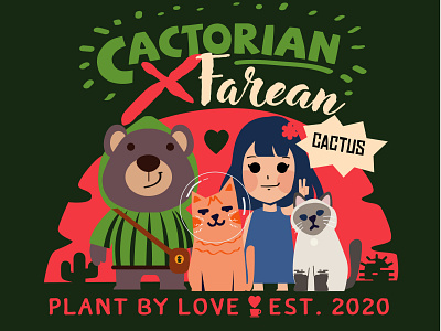 Cactorian x Farean Cactus Farm cactus coperate illustraion logo