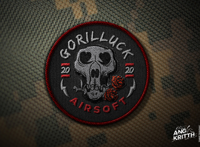 Gorilla + Luck Airsoft team airsoft badge gorila logo monkey skull