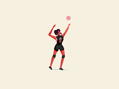 volleyball girl angkritth character design illustration logo sport volleyball