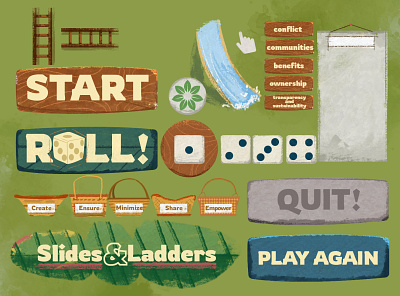 Slide & Ladders Game for RECOFTC asia board boardgame draw forest game illustration ladder nature paint people photoshop recoftc slide slide ladders snake ui ux