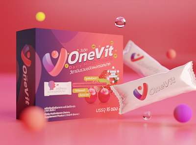 OneVit Multivitamin - Branding & Packaging Design angkritth branding cherry coperate identity graphic design icon logo package design packaging strawberry vector vitamin