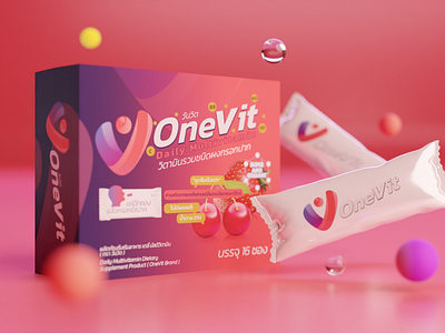 OneVit Multivitamin - Branding & Packaging Design angkritth branding cherry coperate identity graphic design icon logo package design packaging strawberry vector vitamin