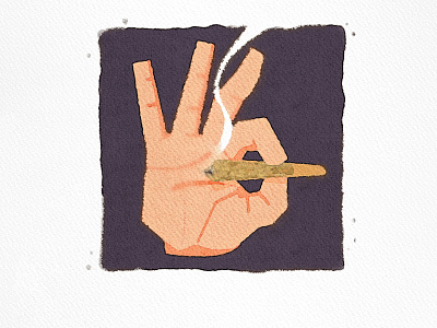 OK angkritth hand illustration marijuana ok okay weed