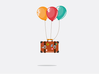 Travel bag balloon illustration travel voyange