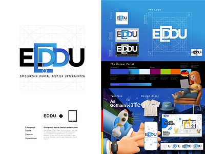 "Erfolgreich Digital Deutsch Unterrichten (EDDU)" angkritth branding deutsch eddu education german germany graphic design icon logo logotype platform study typographic ui