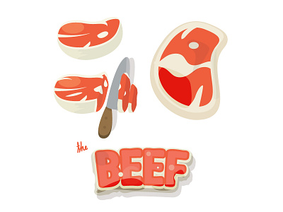 Beef beef chop meat typography