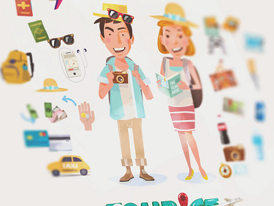 Tourist character design tourist travel vector