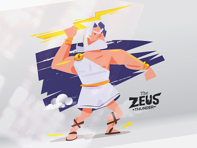 Zeus character design greek hand illustration thunderbolt zeus