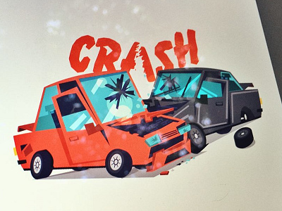 Crash car crash illustration