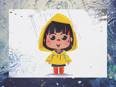 I love the smell of rain girl illustration rain raining season