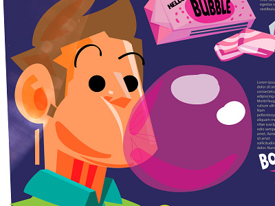 Bubble gum bubblegum candy characterdesign gum illustration infographic vector