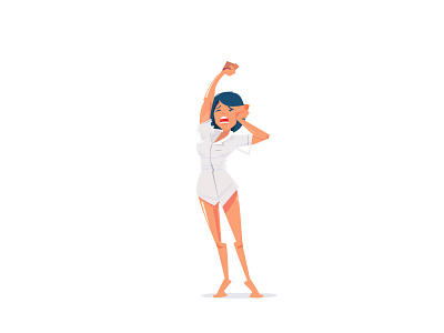 Stretch~ character illustration morning stretch wakeup
