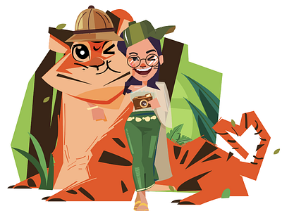Screen Shot 2560 05 30 At 10.57.58 Pm angkritth design friend illustration jungle poster tiger