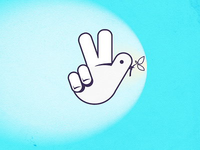 Peace dove hand logo peace