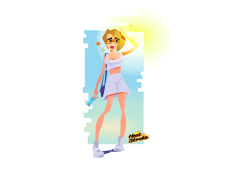 Heatstroke character character design dehydration female heat heatstroke hot sexy summer women