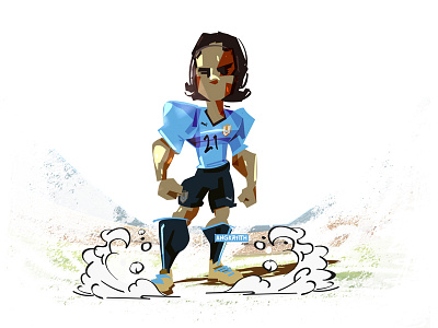 CAVANI r🇺🇾 angkritth cavani edison illustration uruguay worldcup