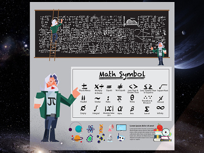 Mathematician character math mathart mathematician space