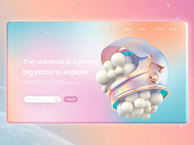 Universe design illustration pink ui ux web website wed design