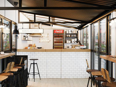 Mobile Hotdog Container Cafe 3d 3d visualization cafedesign design illustration interior design visualization