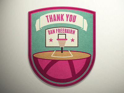 Thanks for the Invite badge banner basketball court debut design draft dribbble first hoop illustration invitation invite logo stars thanks