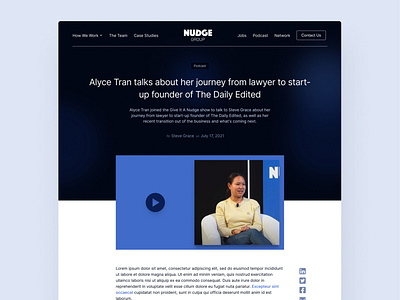 Blog - The Nudge Group Podcast blog branding design editorial figma ui ui design web web design