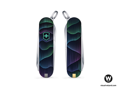 Northern Lights contest design illustration northern lights product design product illustration vector victorinox