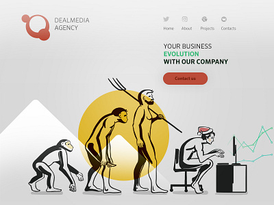 Illustrations and design for advertising agency site. branding design graphic design illustration site ui web website