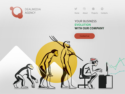 Illustrations and design for advertising agency site.