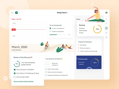 Goals & Tasks Tracker Web App app dashboad design goals minimal simple statistics task task manager tracking tracking app typography ui web webdesign