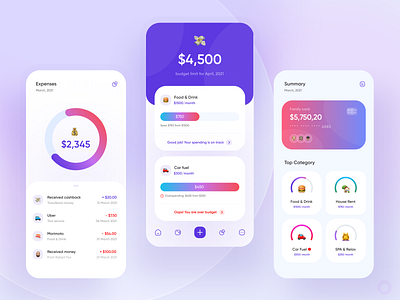 Finance: mobile banking interface by Olena Kychun 🇺🇦 for Qubstudio ...