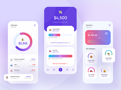 Finance: mobile banking interface by Olena Kychun 🇺🇦 for Qubstudio: UX ...