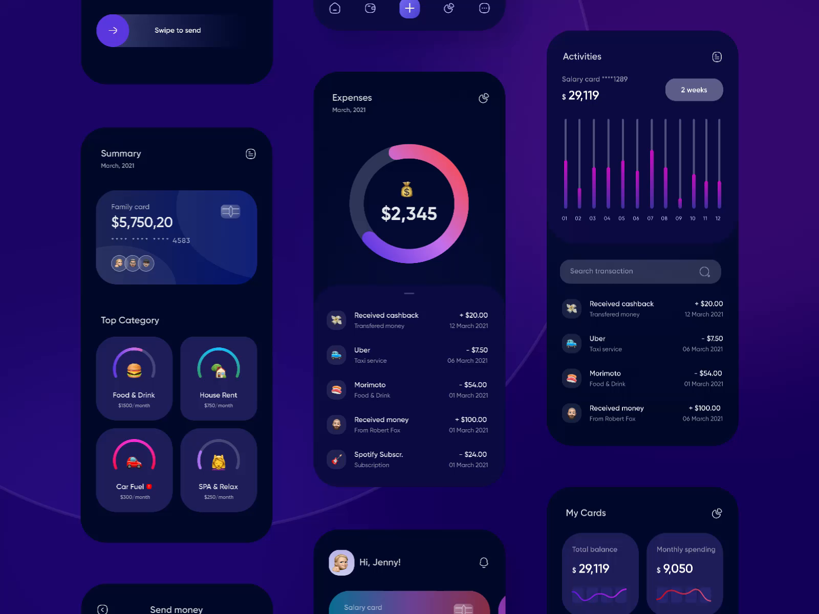 Finance: Mobile App Animation • Light & Dark mode by Olena Kychun 🇺🇦 ...