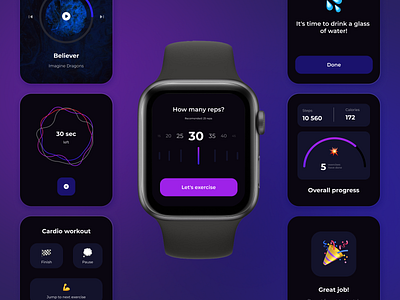 Apple Watch UI - Health & Sport app app apple watch apple watch app design smart watch sport sport app ui watchos