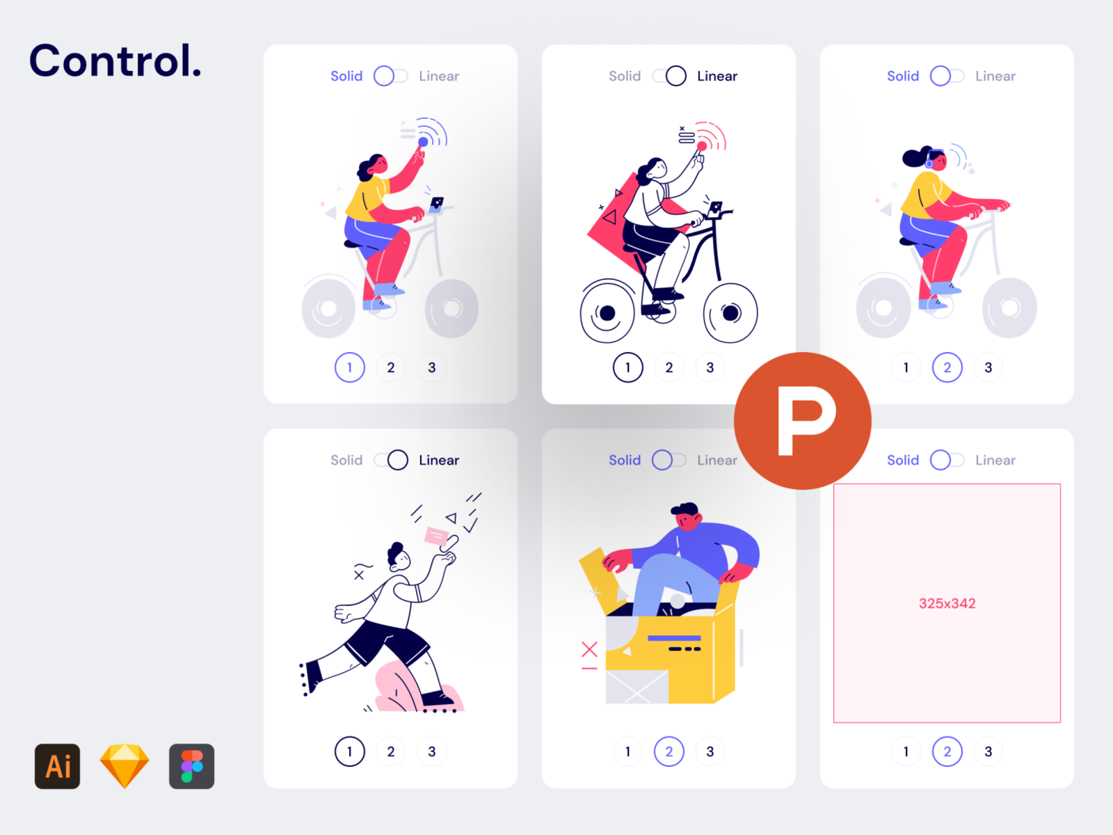 Control Illustrations on ProductHunt! ai bright character colorful craftwork generator illustrations lifestyle linear modern ph png producthunt solid style stylish svg workflow