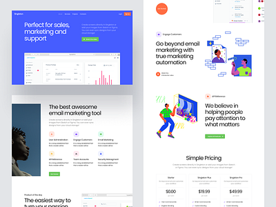 Singleton UI Kit block colorful component customization design kit landing layout modern object pages sketch smart styleguide stylish ui vector