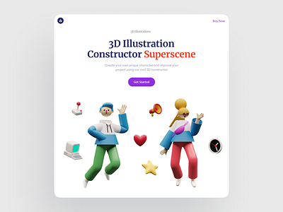 3d illustrations are amazing! ❤️ 3d app application bright characters colorful constructor design elements illustrations landing launch presentation project scene startup ui web website