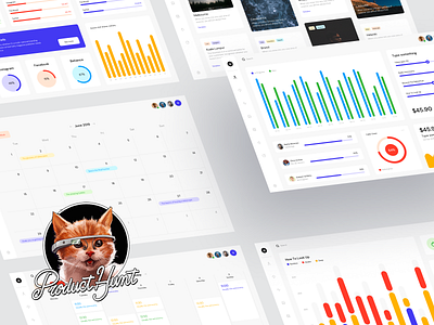 Meet Free Dashboards UI Kit bright business charts colorful dashboard data desktop free freebie icons opensource statistic templates ui ux vector widgets