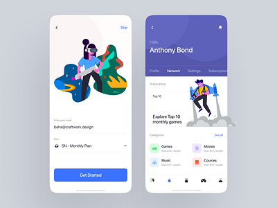 Stubborn Illustrations + App Design = 😍 app application application ui craftwork illustration landing svg ui vector web