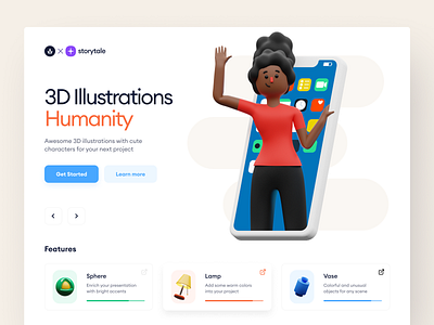 Meet Humanity Illustrations 3d app application blend blender bright business characters colorful constructor friendly generator illustrations landing multinational png sketch startup volumetric web website