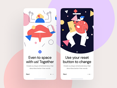 Struct Illustrations + UI = 🥰 404 application colorful funny illustrations landing log out modern scenes sign in sign up uncommon unique update vector website world