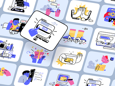 Introducing Nuts illustrations 🥳 black business characters colorful design details flat help illustrations monochrome objects outline partnership startup technologies ui ux white work workflow