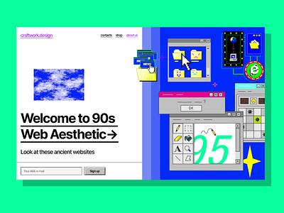 Ok, 2020. Here are ‘90s 90 craftwork design illustration illustrations landing nostalgia old svg vector walkthrough web website windows