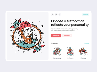 Tattoo Illustrations birds black colorful company design details diamonds icons illustrations objects outline sailor stars startup sun technologies tiger ui ux work