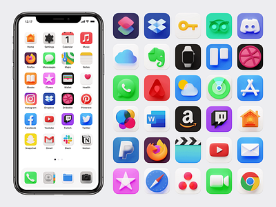 New Caramel 3D icons for iPhone 🔥 3d apple bachground bright colorful craftwork custom customization homepage icons ios iphone screen template texture volumetric