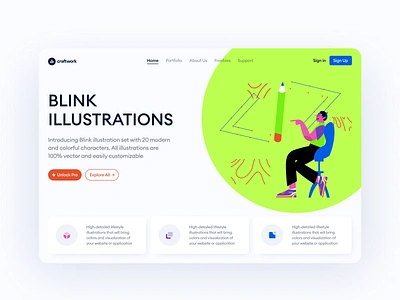 Blink Illustrations 🚀 acid acid graphics blink bright characters colorful craftwork design flat illustrations juicy product ui ux uxui vector