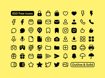 NEW FREEBIE: Basil Icons 🌿 app black craftwork design free freebie icons minimalistic outline solid svg ui vector web website