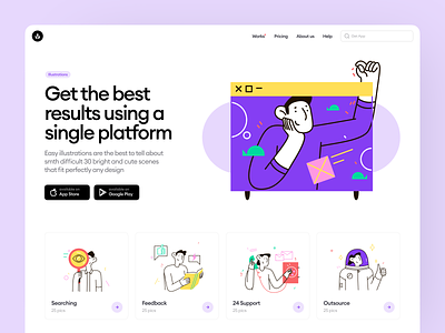 NEW: Easy Illustrations 👌 application branding bright colorful craftwork design easy illustrations outline ui uxui vector web website
