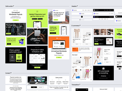 Polybox Email Templates 💚 craftwork design email email design email marketing email template polybox product sale templates ui web