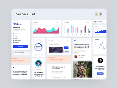 FREE Deca UI Kit 🥳 colorful craftwork decal design free freebie illustrations landing launch ph release ui ux vector web website